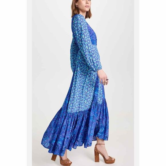 Rixo Virginia Floral Midi Dress Fontainhas Floral Cobalt Mix Size XS - Picture 8 of 14